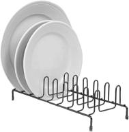 🍽️ home basics heavyweight plate organizer rack: stylishly efficient black onyx storage solution логотип