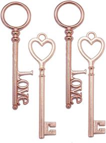 img 1 attached to 🔑 Aokbean 20 pcs Mixed Large Antique Skeleton Flying Keys Charms Pendant: Rose Gold Treasure Keys for Birthday Wedding Favor Souvenir Gift DIY Crafts