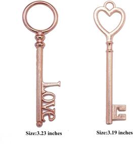 img 3 attached to 🔑 Aokbean 20 pcs Mixed Large Antique Skeleton Flying Keys Charms Pendant: Rose Gold Treasure Keys for Birthday Wedding Favor Souvenir Gift DIY Crafts