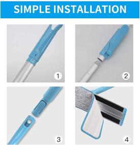 img 1 attached to 🧹 CLEANHOME Microfiber Mop Aluminum: Efficient Hardwood Floor Cleaning with Extension Pole & Washable Pads