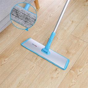 img 2 attached to 🧹 CLEANHOME Microfiber Mop Aluminum: Efficient Hardwood Floor Cleaning with Extension Pole & Washable Pads