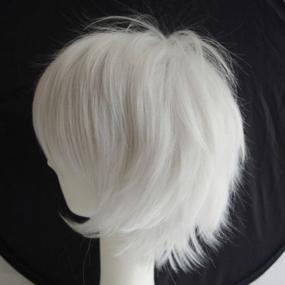 img 4 attached to 🧜 S-noilite Unisex Short Straight White Cosplay Hair Wig - Perfect for Fashion Anime Parties, Fancy Dress & Costume Events!