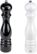 peugeot paris u'select lacquer salt and pepper mill set 12 inches, black and white logo