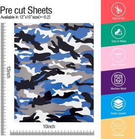 img 3 attached to 🎨 ACBOWE Camo HTV Heat Transfer Vinyl Sheets: 5 Assorted Colors - 12"x10" Camouflage Pattern Iron-on Vinyl Bundle for DIY T-Shirt Decoration and Crafts