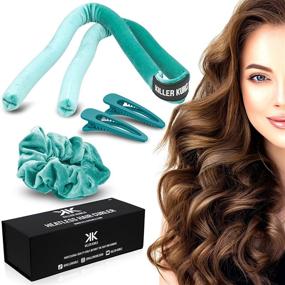 img 4 attached to 🔥 Viral Tiktok Heatless Curling Rod Headband for Women - Killer Kurls: Velvet No Heat Easy Grip for Long-Lasting Curls. Perfect for Long Hair, Gift Box Included