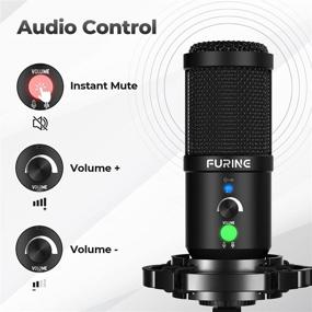 img 1 attached to Professional USB Microphone for PC, FURINE Gaming Mic with Noise-Canceling for Streaming, 192kHz/24bit Podcast Recording, USB A/C Condenser Mic Compatible with Computer, Mac, PS4, Phone