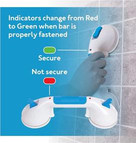 img 3 attached to 🚿 Carex Suction Shower Grab Bar – 12” Ultra Grip Shower Handle - Dual Locking Grab Bars for Bathtubs and Showers – Helping Seniors, Disabled, and Handicapped Individuals with Elderly Assistance