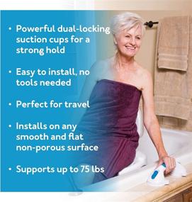 img 2 attached to 🚿 Carex Suction Shower Grab Bar – 12” Ultra Grip Shower Handle - Dual Locking Grab Bars for Bathtubs and Showers – Helping Seniors, Disabled, and Handicapped Individuals with Elderly Assistance