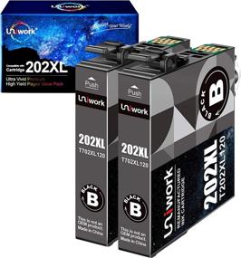 img 4 attached to Uniwork Remanufactured Ink Cartridge Replacement for Epson 202XL - High-quality Ink Solution for Workforce WF-2860 & Expression Home XP-5100 Printers (2 Black Cartridges)