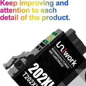 img 3 attached to Uniwork Remanufactured Ink Cartridge Replacement for Epson 202XL - High-quality Ink Solution for Workforce WF-2860 & Expression Home XP-5100 Printers (2 Black Cartridges)