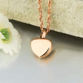 img 3 attached to Heart Cremation Necklace with Memorial Pendant - Premium Stainless Steel Ashes Keepsake by XIUDA