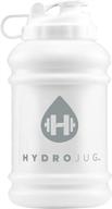 💧 hydrojug 64oz half gallon water bottle: reusable, durable, bpa free, integrated handle & carry loop (white) logo