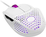 🖱️ cooler master mm720: the ultimate lightweight gaming mouse with ultraweave cable, 16000 dpi optical sensor, rgb, and unique claw grip shape - white glossy edition logo