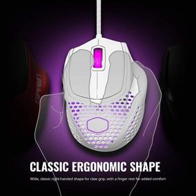 img 3 attached to 🖱️ Cooler Master MM720: The Ultimate Lightweight Gaming Mouse with Ultraweave Cable, 16000 DPI Optical Sensor, RGB, and Unique Claw Grip Shape - White Glossy Edition