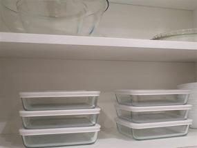 img 2 attached to 🍱 Pyrex 3-cup Rectangle Glass Food Storage Containers - White Plastic Lids - Lunch Box, Storage Food, Baking Dish (6 Pack)