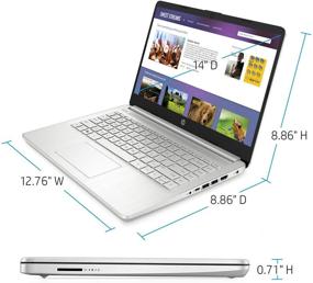 img 3 attached to 💻 Последняя модель ноутбука HP Premium (2021), 14-дюймовый HD сенсорный экран, процессор AMD Athlon, 8 ГБ ОЗУ, 128 ГБ SSD, веб-камера, HDMI, Bluetooth, Wi-Fi, долгое время работы от батареи, онлайн конференции, натуральный серебристый цвет, Windows 10