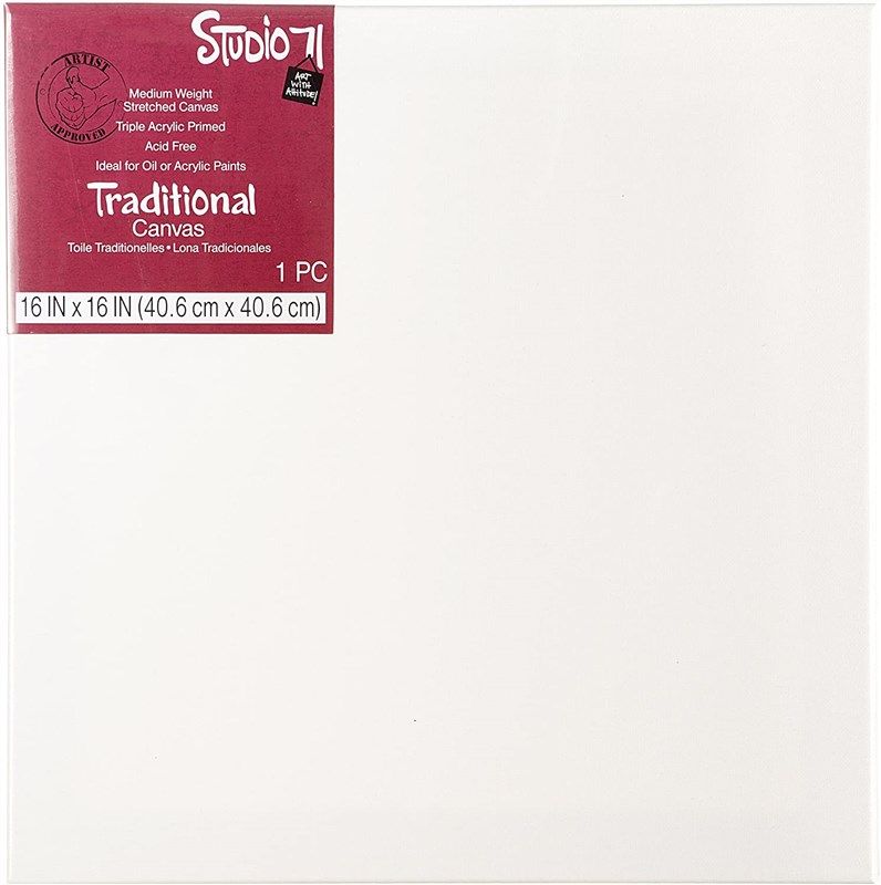 Arteza Small Mini Stretched Canvas, White, 4x4, Blank Canvas