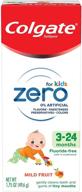 👶 паста для зубов colgate zero для младенцев и детей: без фтора, без sls, натуральная с мягким фруктовым вкусом - 1,75 унции логотип