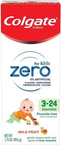 img 4 attached to 👶 Паста для зубов Colgate Zero для младенцев и детей: без фтора, без SLS, натуральная с мягким фруктовым вкусом - 1,75 унции
