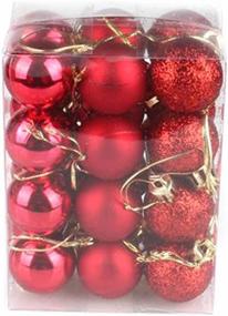 img 3 attached to GOOTRADES 24 Mini Shatterproof Christmas Ornaments - 🎄 Festive Red Decor for Tree and Parties, 3cm/1.18'' Size