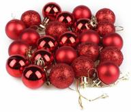 gootrades 24 mini shatterproof christmas ornaments - 🎄 festive red decor for tree and parties, 3cm/1.18'' size логотип