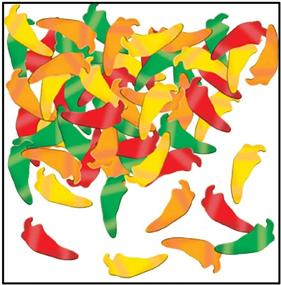 img 1 attached to Fanci-Fetti Chili Peppers Party Accessory (Green/Red/Orange) - 1 count, 1 Oz/Pkg