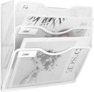 📂 efficient white wall file folder holder for office organization - easypag 3 pocket metal magazine document rack логотип