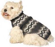 🐶 keep your pup stylish and cozy with the chilly dog grey diamonds dog sweater in medium size логотип