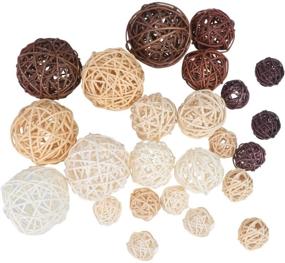 img 4 attached to LIOOBO Wicker Rattan Balls, 24pcs Mixed Size 3 Colors Vine Balls - Decorative Orbs Vase Fillers for Wedding Table Decoration, Themed Party, Baby Shower, Aromatherapy Accessories with Enhanced SEO