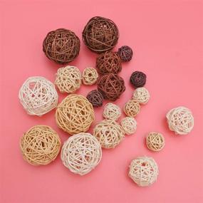 img 3 attached to LIOOBO Wicker Rattan Balls, 24pcs Mixed Size 3 Colors Vine Balls - Decorative Orbs Vase Fillers for Wedding Table Decoration, Themed Party, Baby Shower, Aromatherapy Accessories with Enhanced SEO
