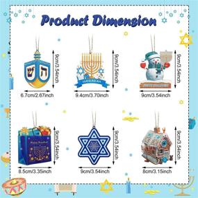 img 3 attached to 🕎 Hanukkah Decorations: Wooden Chanukah Dreidel, Jewish Menorah, and 6-Pointed Star Ornaments - Happy Hanukkah Present Bags for Holiday Christmas Tree Decor (Chic Style, 24 Pieces)