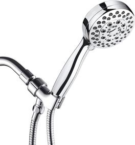 img 4 attached to Accenter High Pressure Shower Head: Powerful 5-Setting Handheld Shower with Stainless Steel Brass Core Hose & Bracket - Air-Boosted Chrome Shower Head (OMD)