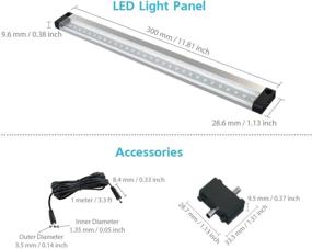 img 1 attached to 💡 EShine Cool White LED Under Cabinet Lighting Bar Panel - 12 inch, NO IR Sensor - with Accessories (Power Supply Not Included)