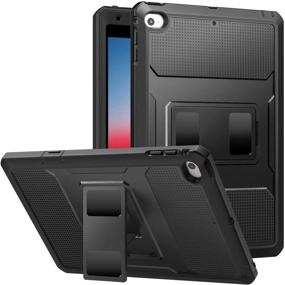 img 4 attached to 📱 MoKo Case for iPad Mini 5 (5th Gen) - Heavy Duty Shockproof Rugged Hybrid Cover with Screen Protector - Black