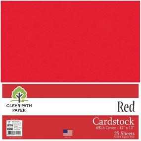 img 4 attached to 📦 12x12 Red Cardstock - 65 lb Cover - Pack of 25 Sheets - Clear Path Paper