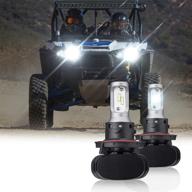 🔦 kemimoto upgraded ranger led headlight bulbs, ip65 waterproof utv led headlamp with hi/lo beam, compatible with 2011-2019 polaris ranger rzr 570 800 1000 xp general #4012279 (2 pcs) logo