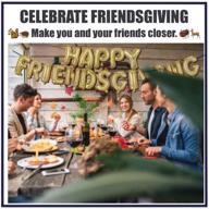 🎉 friendsgiving party decorations: celebrate with happy friendsgiving decor balloons, garland & paper fall leaf - perfect table & backdrop props! logo