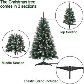 img 3 attached to Lokass 4.5ft Artificial Christmas Tree with Detachable Stand - Ideal for Home, 🎄 Office & Party Decorations, Christmas Season - Partially Flocked Design, Metal Hinges & Easy Assembly