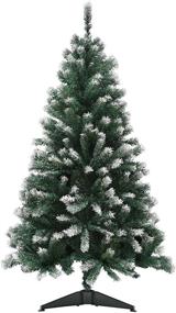 img 4 attached to Lokass 4.5ft Artificial Christmas Tree with Detachable Stand - Ideal for Home, 🎄 Office & Party Decorations, Christmas Season - Partially Flocked Design, Metal Hinges & Easy Assembly