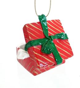 img 1 attached to 🎁 Llama Red Gift Box Christmas Ornament: A Festive Delight for the Holidays!