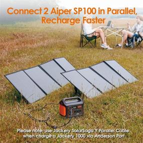 img 2 attached to 🌞 AIPER 100W Foldable Solar Panel: Portable Charger for RV Camping with Voltmeter, 18V DC Output, USB Ports, Zipper Pouch, Kickstands, Parallel Cable - Compatible with Jackery, Rockpals Power Station & Phones