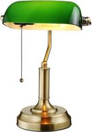 💡 torchstar green bankers lamp: ul listed antique desk lamp with glass shade, brass base & pulling chain. ideal traditional table light for office and study room. логотип