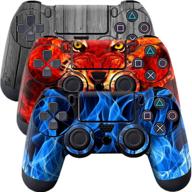 🎮 ps4 controller skin, set of 3 full body vinyl decal cover stickers for playstation 4 controller (#1 ps4 controller) logo