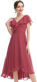 img 2 attached to SYYS Chiffon Bridesmaid Ruffle Pockets Women's Clothing and Dresses