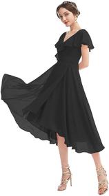 img 4 attached to SYYS Chiffon Bridesmaid Ruffle Pockets Women's Clothing and Dresses