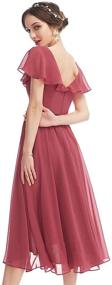 img 1 attached to SYYS Chiffon Bridesmaid Ruffle Pockets Women's Clothing and Dresses