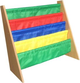 img 2 attached to 📚 EWEI'S HomeWares 23x25x11-Inch Large Kids Toy Sling Book Rack - Organize Children's Bookshelf in Vibrant Primary Colors