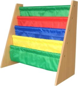 img 4 attached to 📚 EWEI'S HomeWares 23x25x11-Inch Large Kids Toy Sling Book Rack - Organize Children's Bookshelf in Vibrant Primary Colors