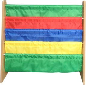 img 3 attached to 📚 EWEI'S HomeWares 23x25x11-Inch Large Kids Toy Sling Book Rack - Organize Children's Bookshelf in Vibrant Primary Colors