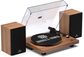 img 4 attached to 🎵 ANGELS HORN Vinyl Record Player: Vintage Bluetooth Turntable with Hi-Fi System and Stereo Speakers